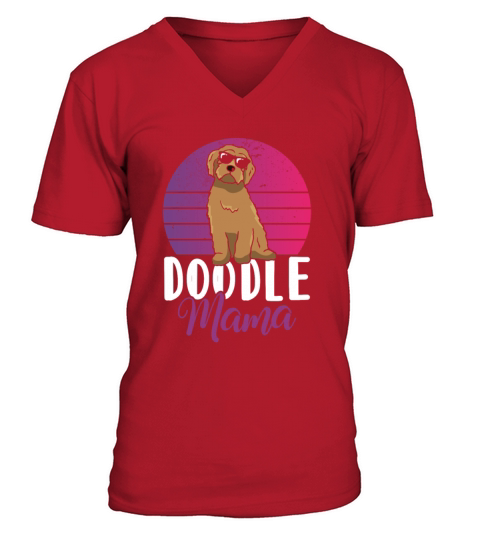 Womens Doodle Mama Labradoodle Goldendoodle V-Neck T-shirt