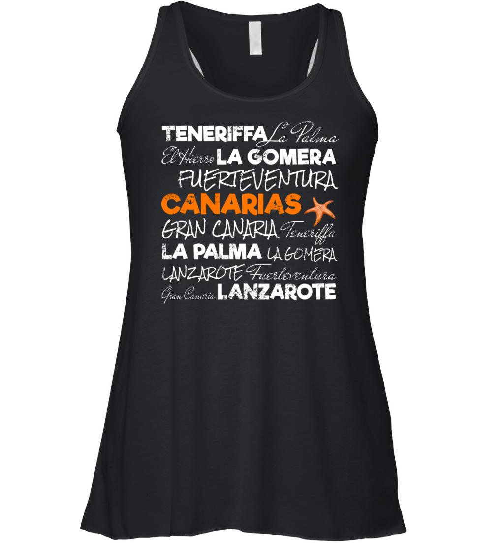 Canary Islands Retro Starfish Vintage Holiday Women's Flowy Tank Top