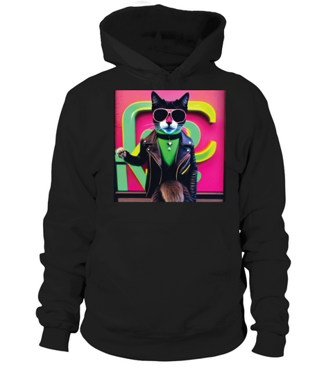 cat daddy black cat vintage eighties style Hoodie Unisex