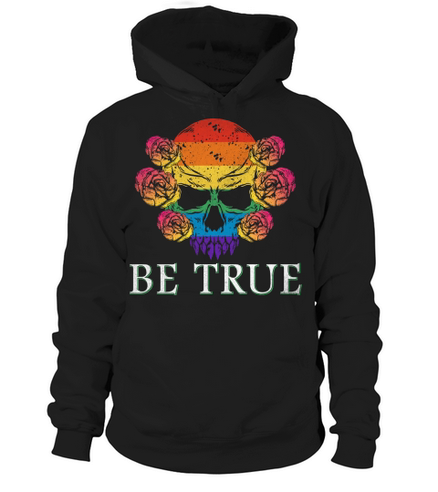 Skull Pride Rainbow Vintage Be True Hoodie Unisex