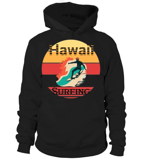 Vintage Hawaii Surfing Label Hoodie Unisex