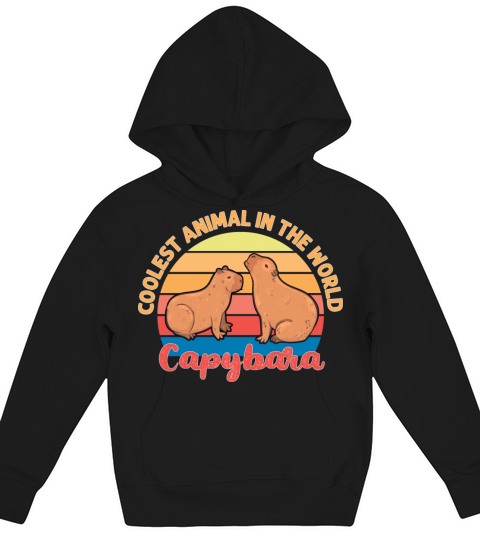 Coolest Animal in The World Capybara Kids Hoodie