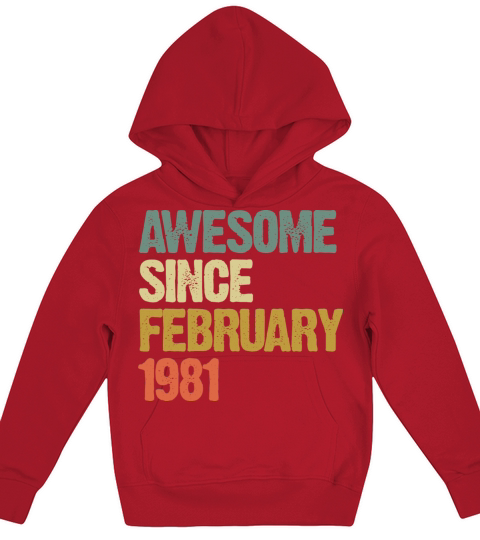 Groovy Retro Awesome Since February 1981 Kids Hoodie