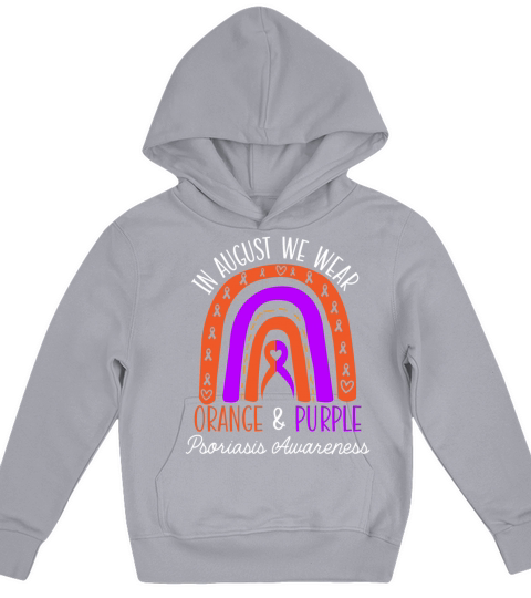 In August We Wear Orange And Purple Psoriasis Kids Hoodie