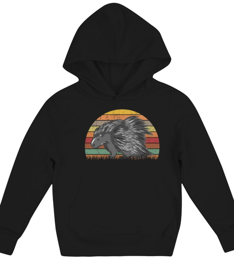 Porcupine Vintage Retro Kids Hoodie