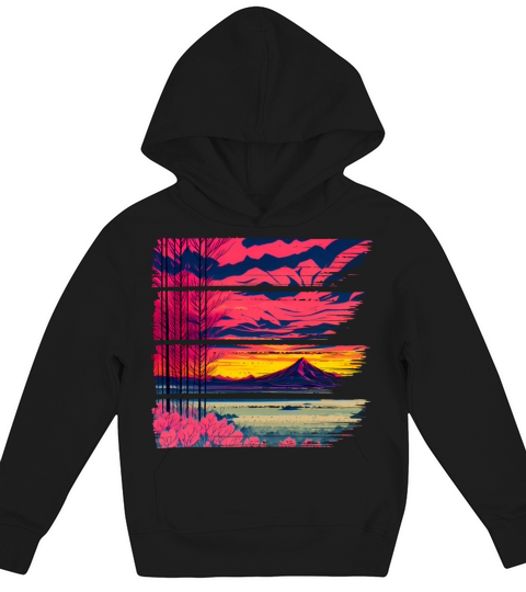 Red Sunset Mountain Kids Hoodie