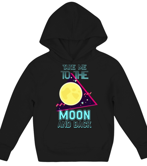 To The Moon And Back Retro Vintage Space Kids Hoodie