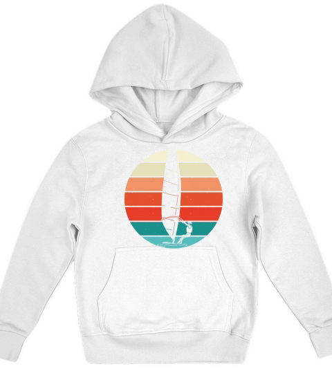 White Windsurfer vintage Kids Hoodie