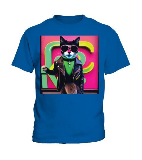 cat daddy black cat vintage eighties style Kids T-Shirt