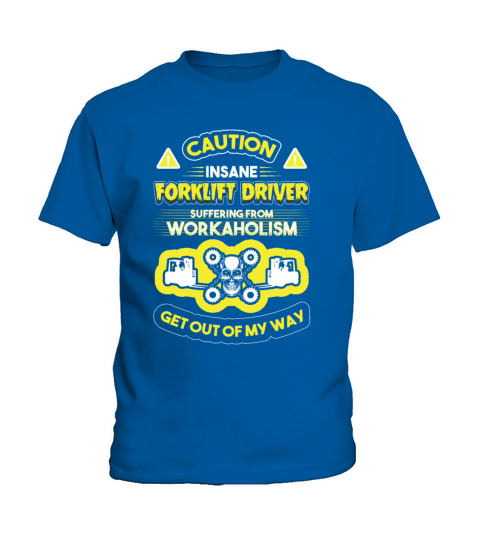 Forklift Operator Skull Funny Forklift Driver Kids T-Shirt