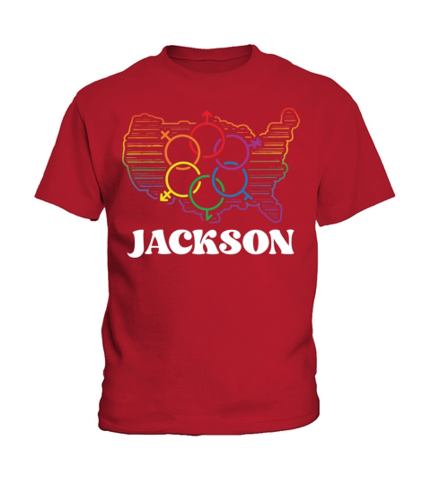 Jackson Pride Flag Pride Month LGBTQ Flag LGBT Com Kids T-Shirt