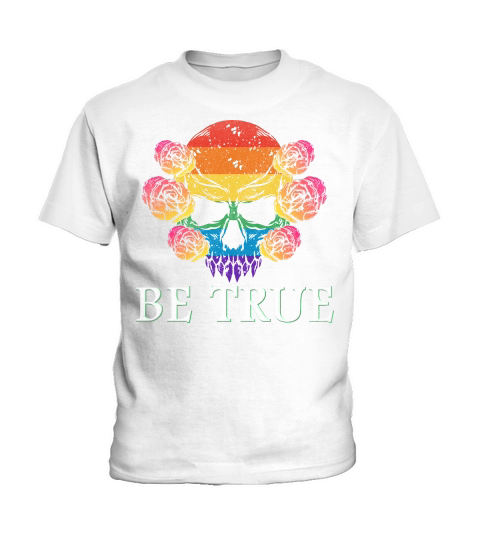 Skull Pride Rainbow Vintage Be True Kids T-Shirt