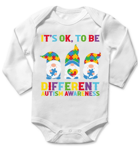 Its ok to be different - Cute 3 Gnomes Long Sleeve Baby One-Piece