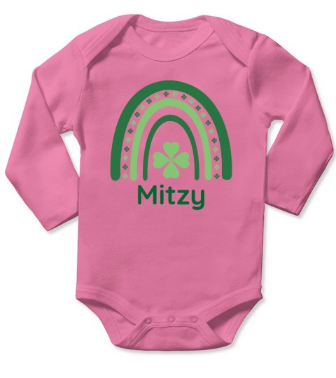 Mitzy Clover Charm Boho Rainbow Long Sleeve Baby One-Piece