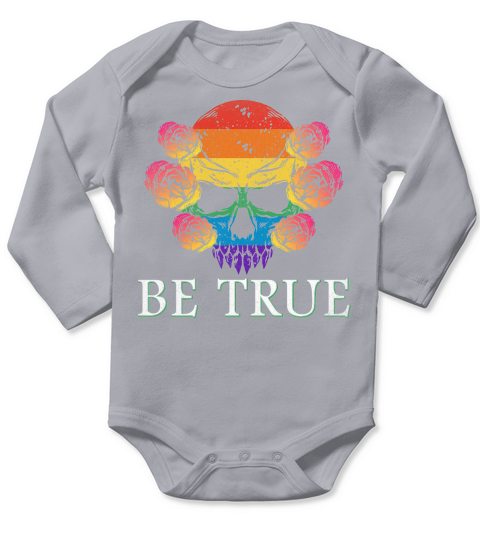 Skull Pride Rainbow Vintage Be True Long Sleeve Baby One-Piece