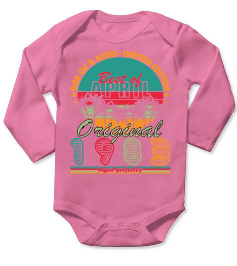Vintage April 1983 40th anniversary Long Sleeve Baby One-Piece