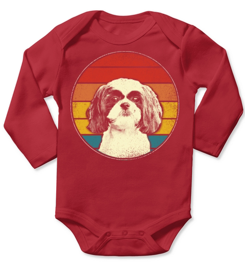 Vintage Shih Tzu Gifts For Men Women Kids Long Sleeve Baby One-Piece