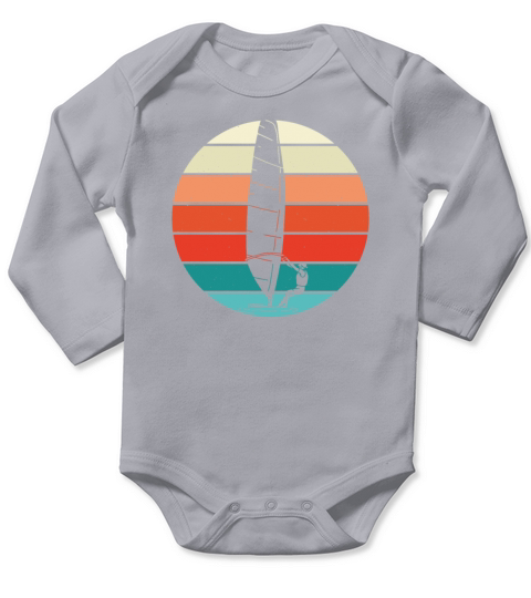 White Windsurfer vintage Long Sleeve Baby One-Piece