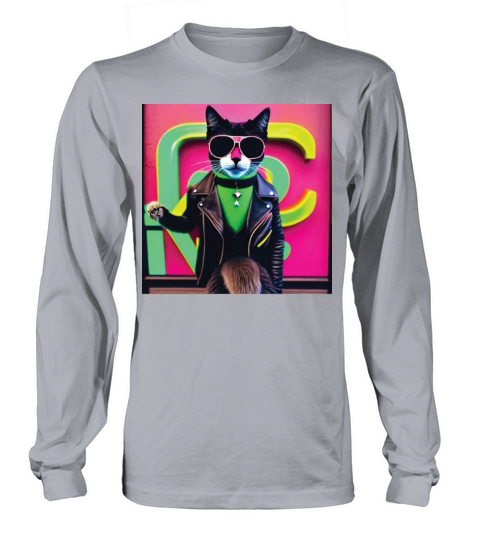 cat daddy black cat vintage eighties style Long sleeved Unisex
