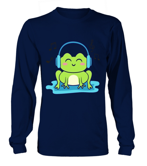 Cute Frog Listening To Music Long sleeved Unisex