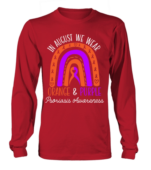 In August We Wear Orange And Purple Psoriasis Long sleeved Unisex