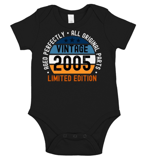 18th Birthday Vintage 2005 Short Sleeve Baby One-Piece