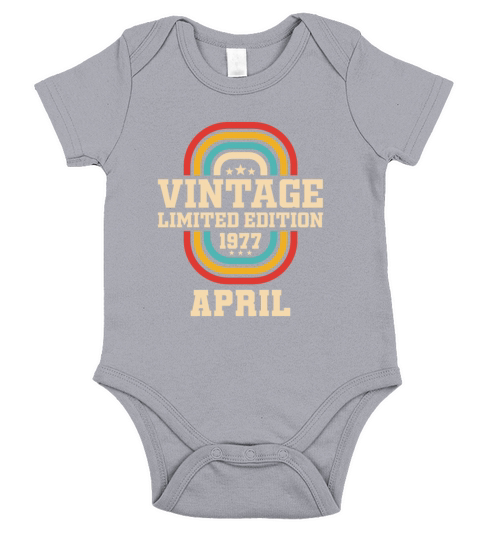 46th birthday April vintage 1977 vintage Short Sleeve Baby One-Piece