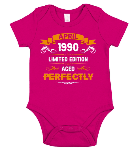 April 1991 Vintage Birthday Present Short Sleeve Baby One-Piece
