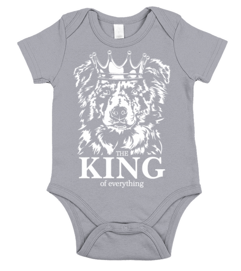 Border Collie King of Everything dog dad Short Sleeve Baby One-Piece