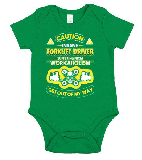 Forklift Operator Skull Funny Forklift Driver Short Sleeve Baby One-Piece