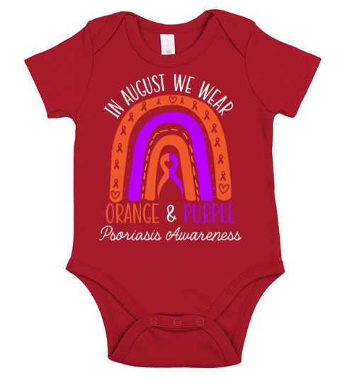 In August We Wear Orange And Purple Psoriasis Short Sleeve Baby One-Piece