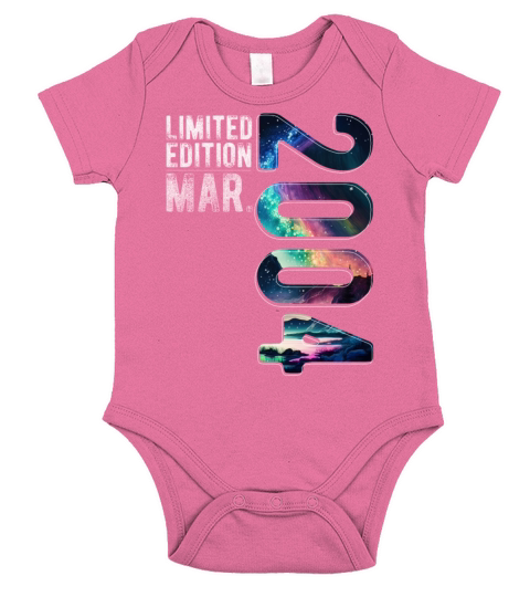 Limited Edition 2004 March Birthday Polar Lights Short Sleeve Baby One-Piece