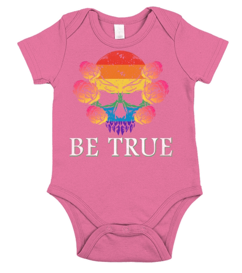Skull Pride Rainbow Vintage Be True Short Sleeve Baby One-Piece