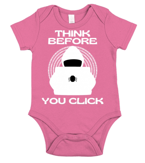Think Before You Click I Cyber Security Awareness Short Sleeve Baby One-Piece