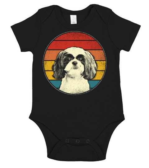 Vintage Shih Tzu Gifts For Men Women Kids Short Sleeve Baby One-Piece