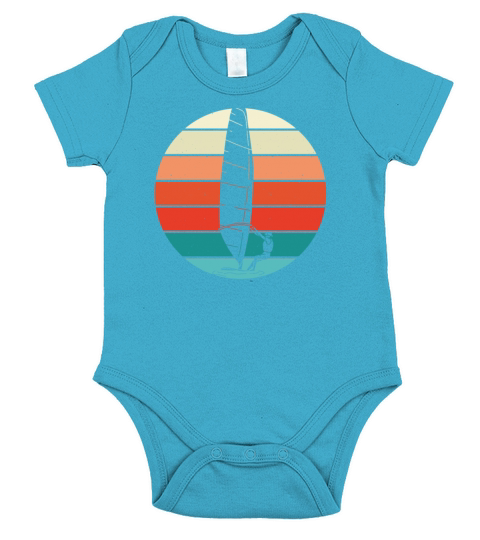 White Windsurfer vintage Short Sleeve Baby One-Piece
