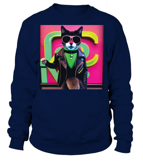 cat daddy black cat vintage eighties style Sweatshirt Unisex