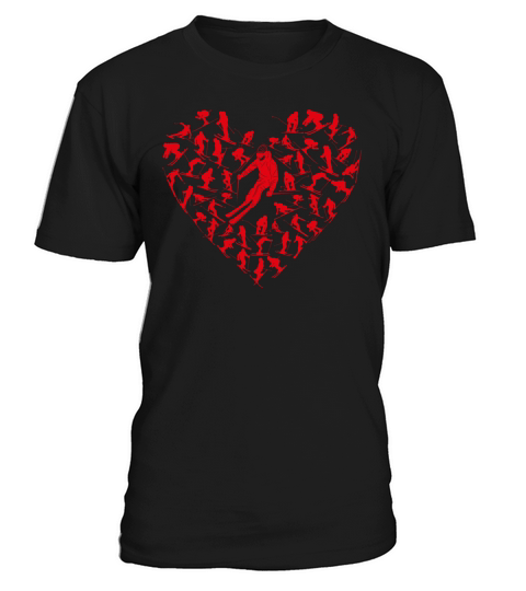 Heart Full Ski Winter Sport Lovers Valentine Gift T-Shirt Unisex