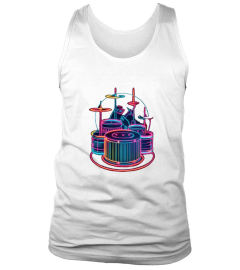 Drummer Drum Set 80s Retro Vintage Drumming Drums Tank Top Unisex