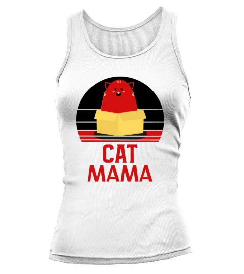 Cat Mama Vintage Style Retro Distressed Graphic Tank top Woman