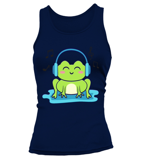 Cute Frog Listening To Music Tank top Woman