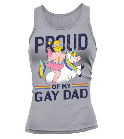 Proud Of My Gay Dad Unicorn Cartoon Art Tank top Woman