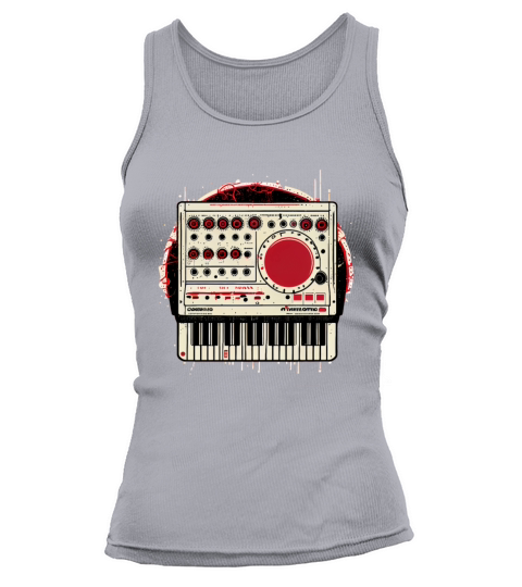 Red Synthesizer Analogue Synth Vintage Studio Gear Tank top Woman