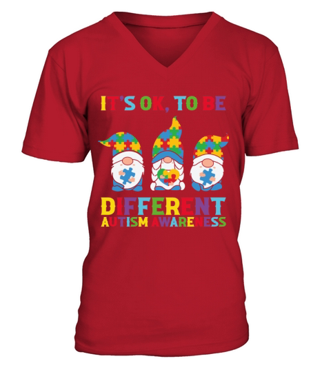 Its ok to be different - Cute 3 Gnomes V-Neck T-shirt