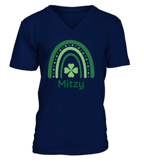 Mitzy Clover Charm Boho Rainbow V-Neck T-shirt
