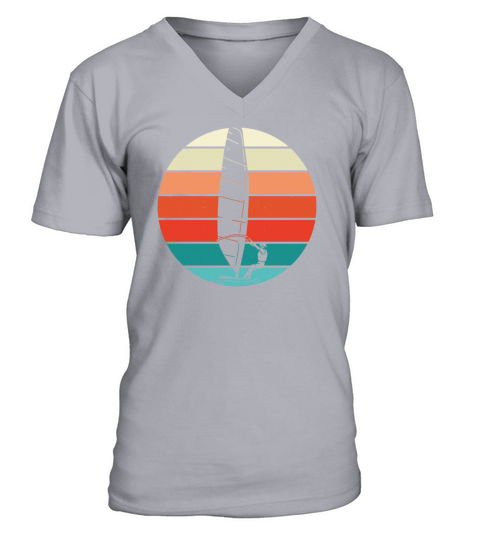 White Windsurfer vintage V-Neck T-shirt
