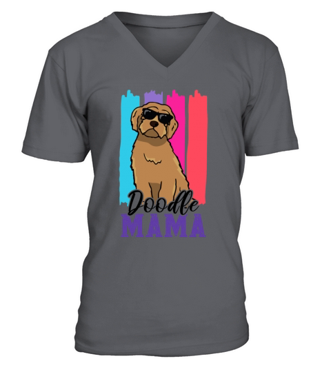Womens Doodle Mama Labradoodle Goldendoodle V-Neck T-shirt