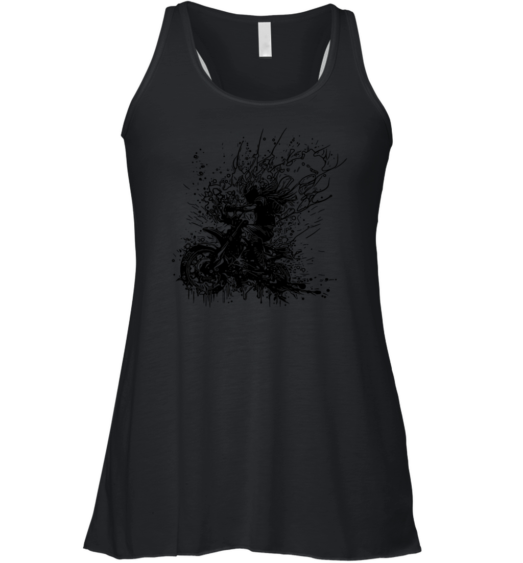 Female Biker Splash Style Off-road Ride Women's Flowy Tank Top