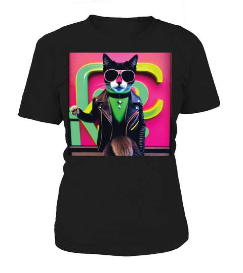 cat daddy black cat vintage eighties style Women's T-Shirt