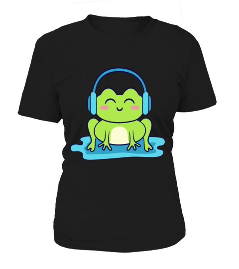 Cute Frog Listening To Music Women's T-Shirt